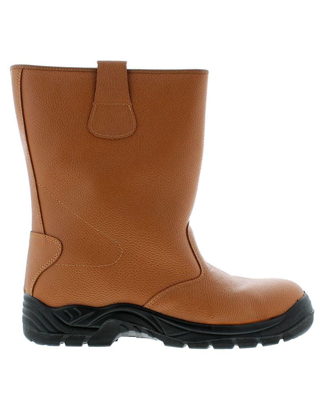 Tradesafe Brown Safety Boots Riggers Slip On Imitation Leather for men