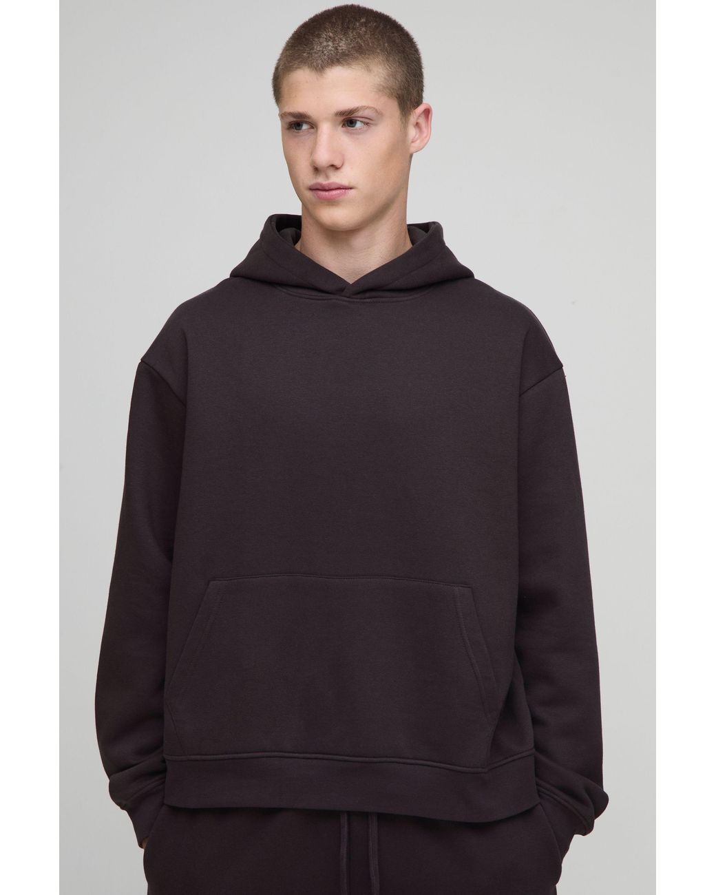 BoohooMAN Blue Basic Oversized Boxy Hoodie for men