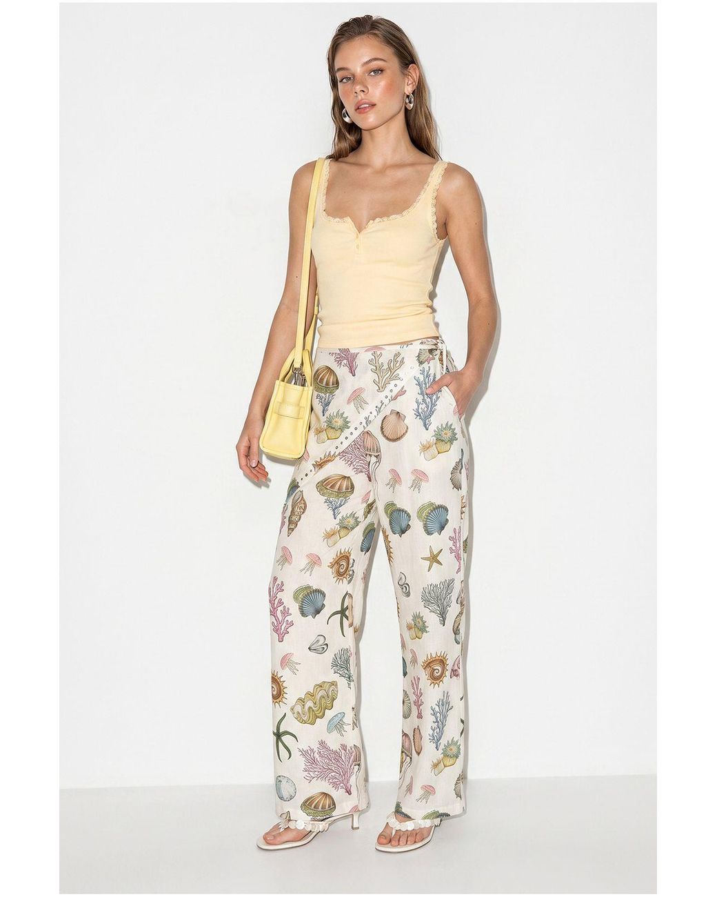 Bianco Lucci White Cotton Pants