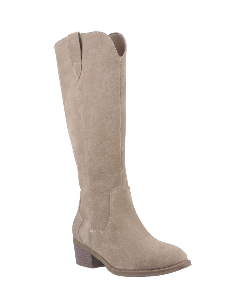 Hush Puppies Brown Isabella Suede Heeled Knee High Boots