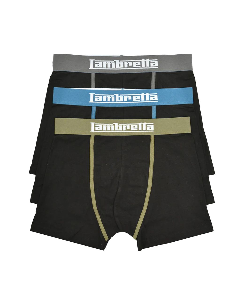 Lambretta Black Classic Boxer Shorts (Pack Of 3) for men
