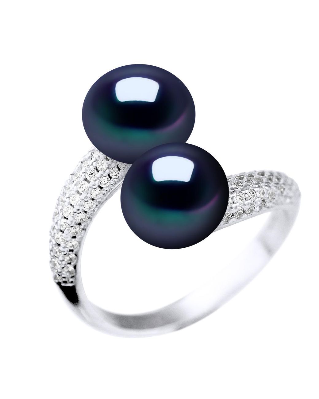 Diadema Blue Ring You And Me 2 Freshwater Pearls 9-10 Mm Jewelry 925