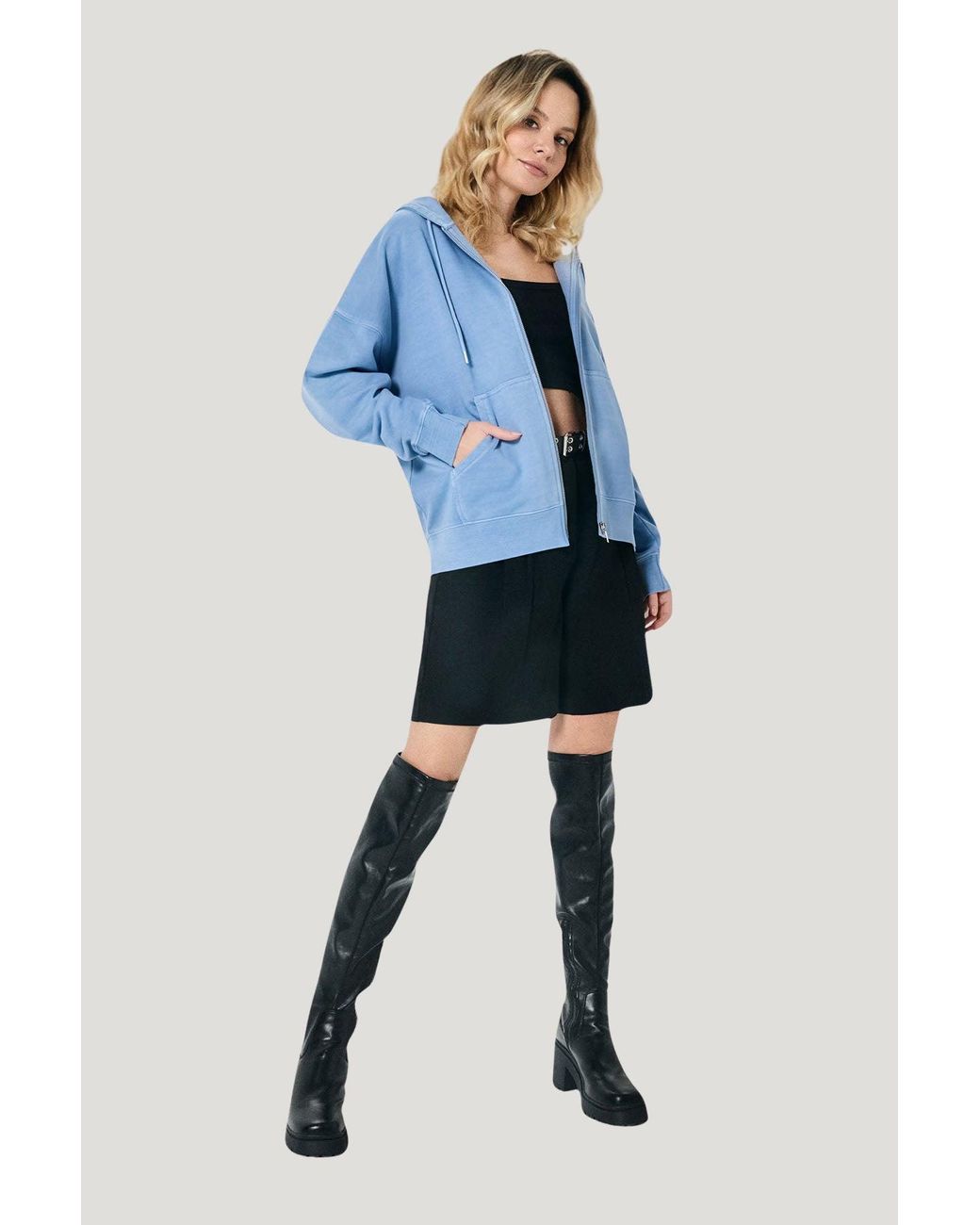 Secret Label Blue Zip Front Hoodie