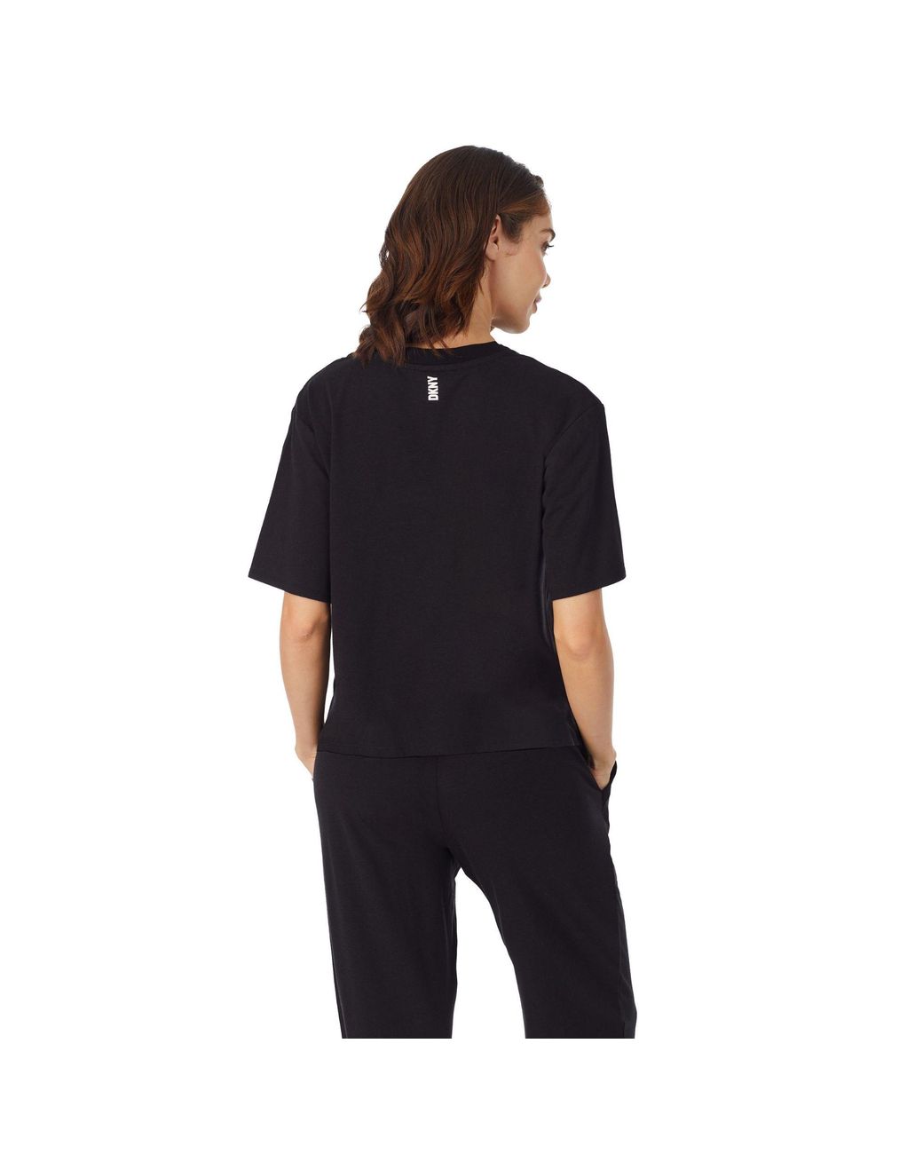 DKNY Black Cotton Logo T-Shirt