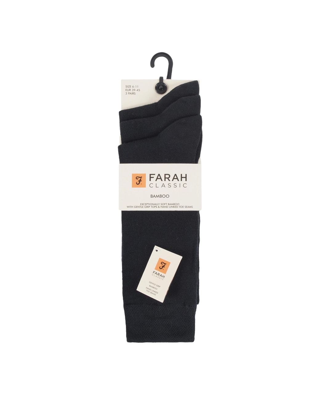 Farah Blue 3 Pack Bamboo Dress Socks Soft Breathable for men