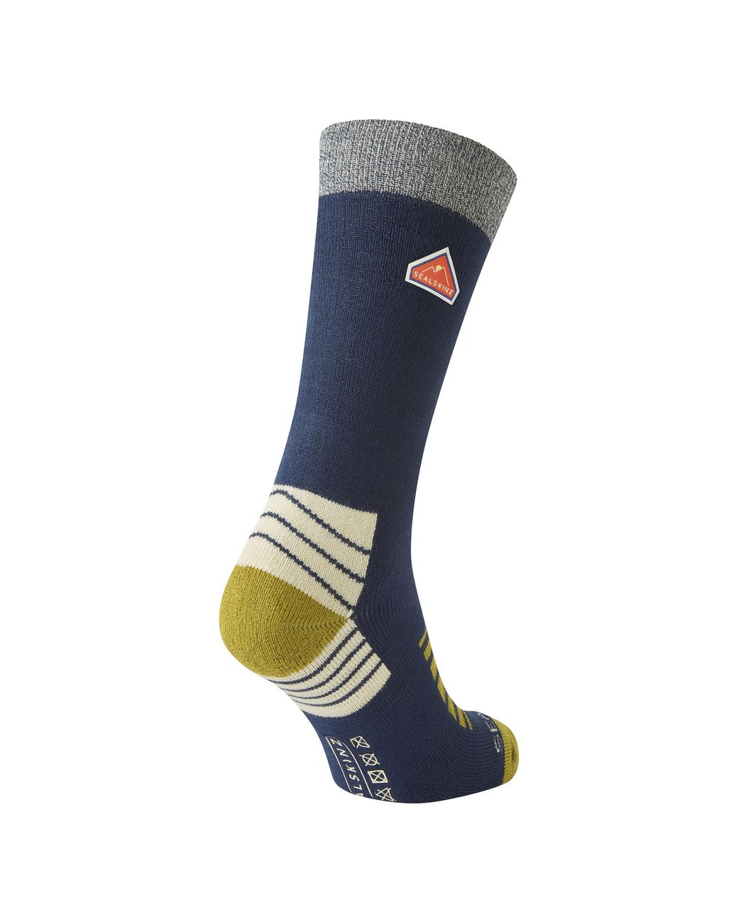 SealSkinz Blue Single Layer Bamboo Mid Length Plain Hiking Socks For And