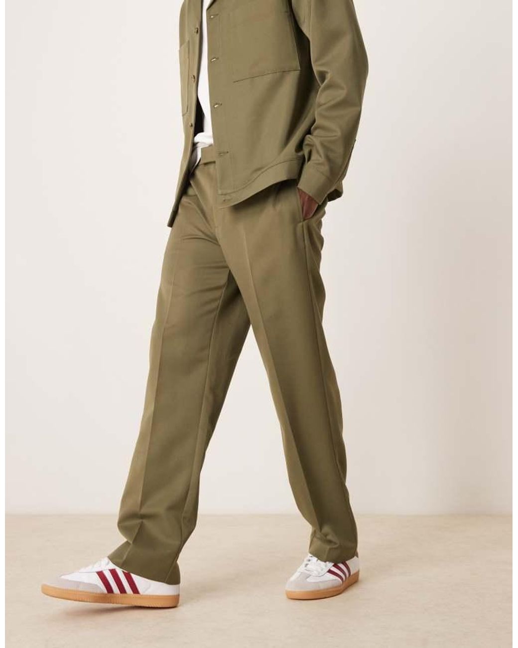 ASOS Natural Tailored Co-Ord Straight Trousers for men