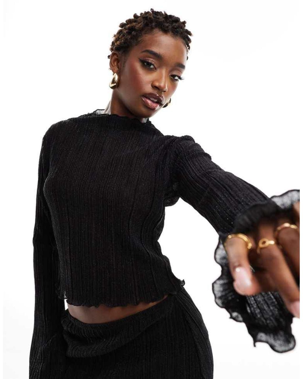 ASOS Black High Neck Top