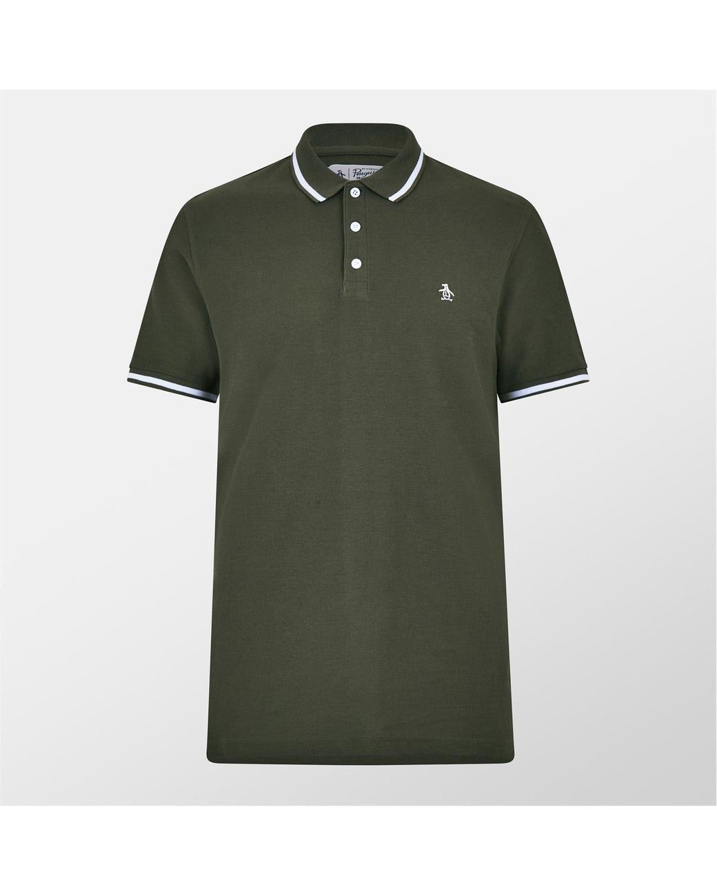 Original Penguin Green Regular Fit Short Sleeve Polo Shirt for men