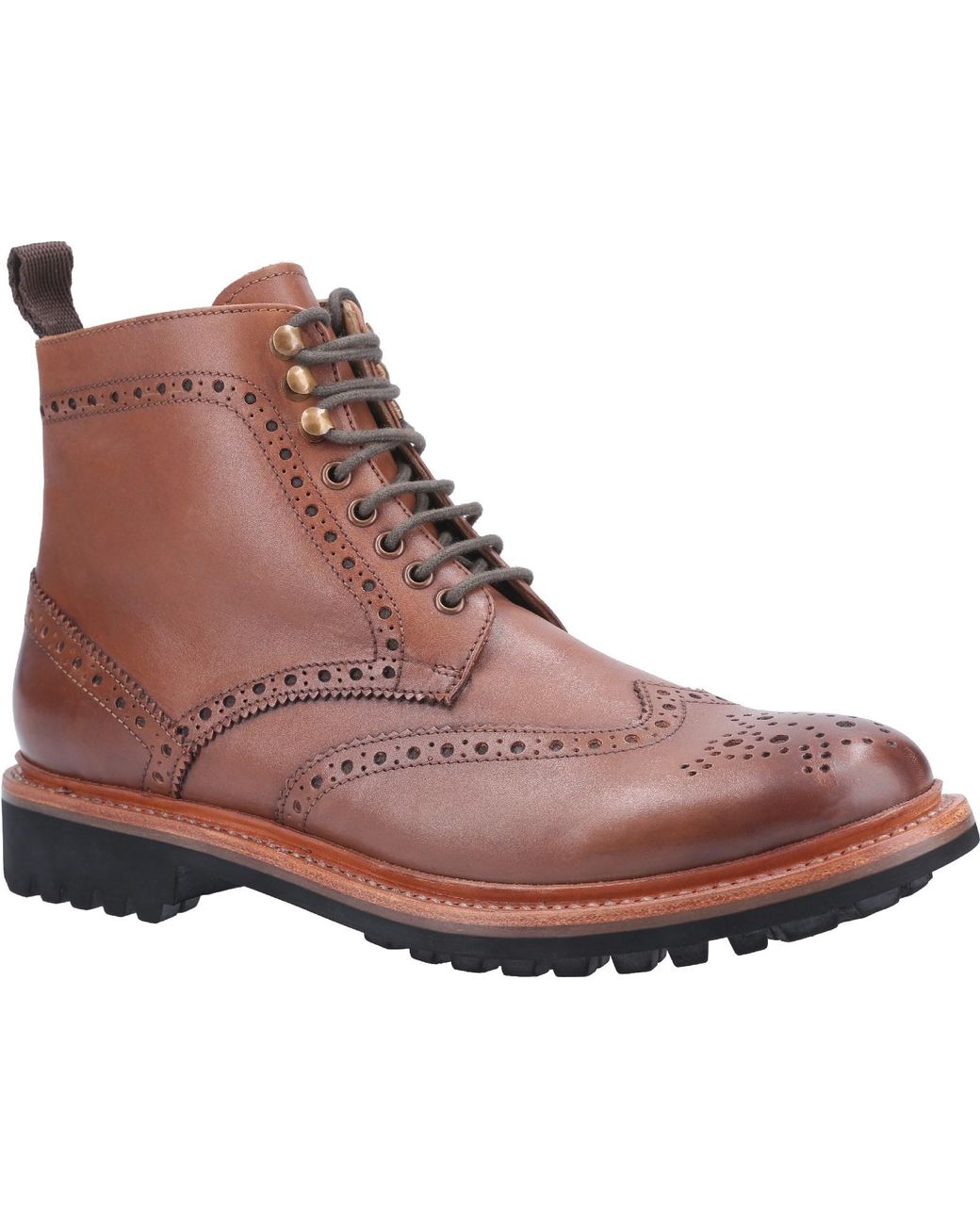 Cotswold Brown Rissington Commando Goodyear Welt Lace Up Boot for men