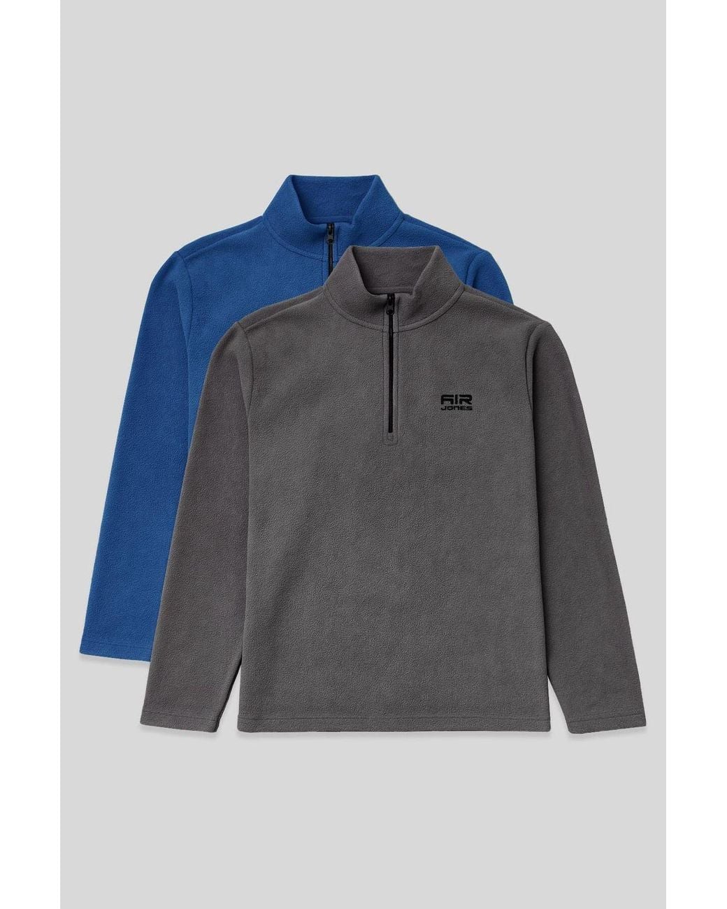 TOMMY LIFE Blue Half-Zip Plush Sweatshirt for men