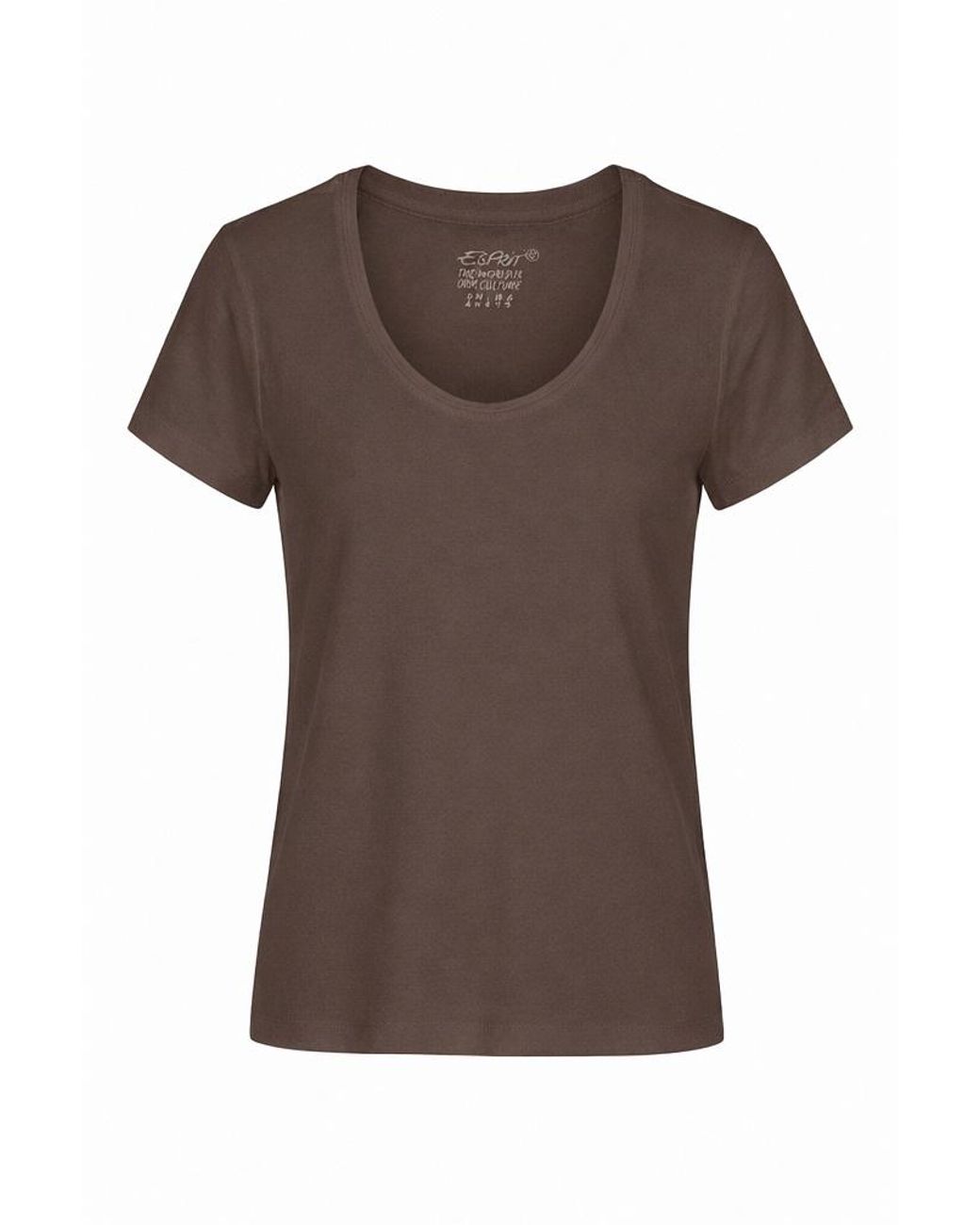 Esprit Brown Scoop Neck Cotton Tee