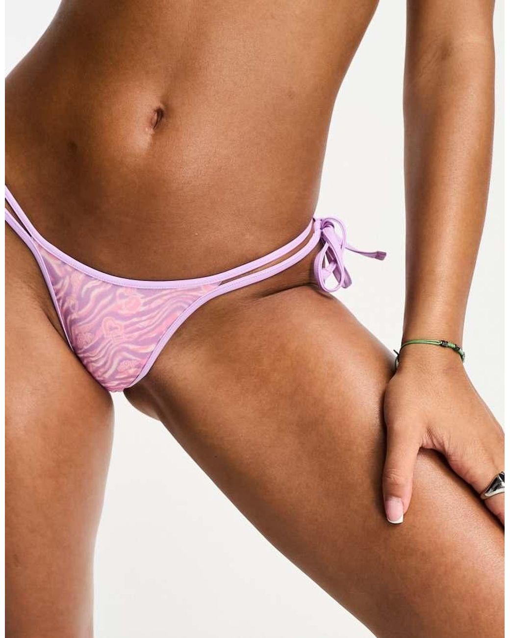 ASOS Natural Bratz Collab Tanga Bikini Bottom