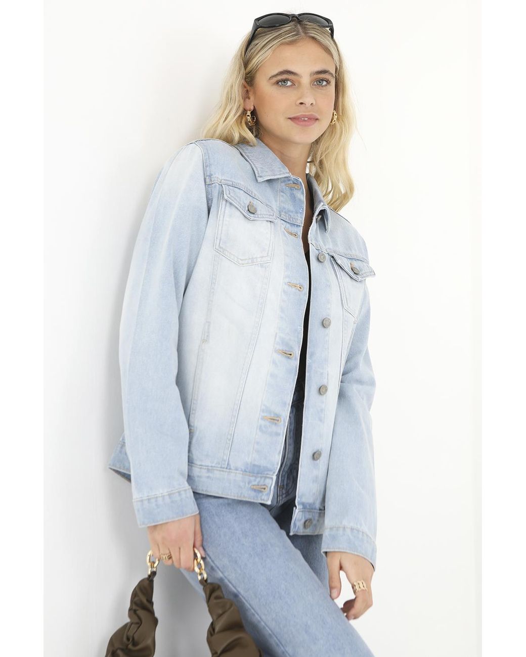 Brave Soul Light 'Fielding' Oversized Denim Jacket in Blue Lyst UK