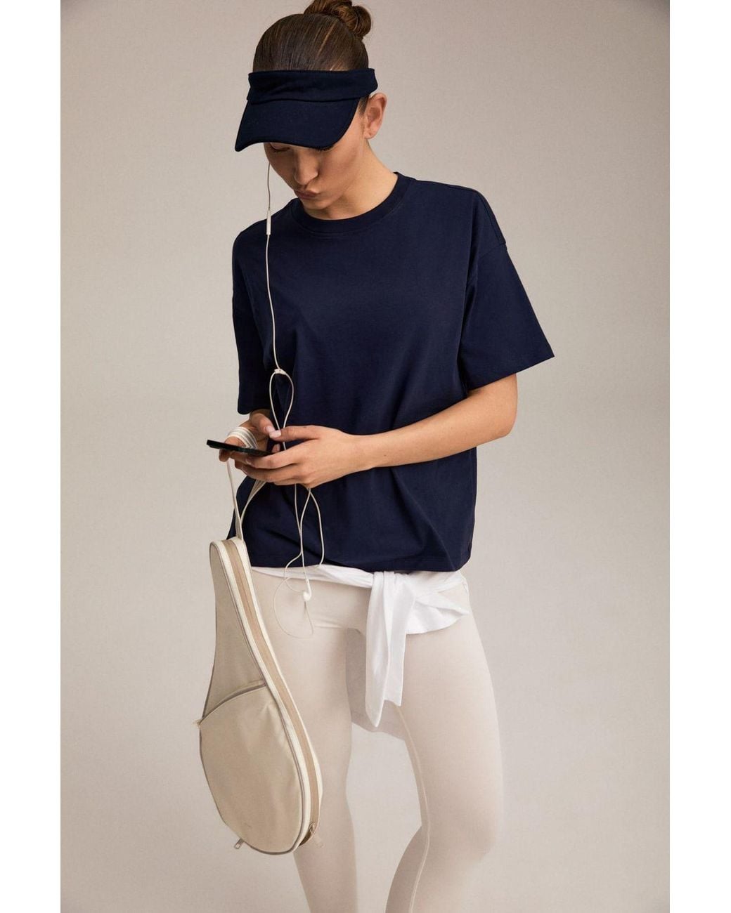 Grimelange Blue Oversized Crew Neck T-Shirt