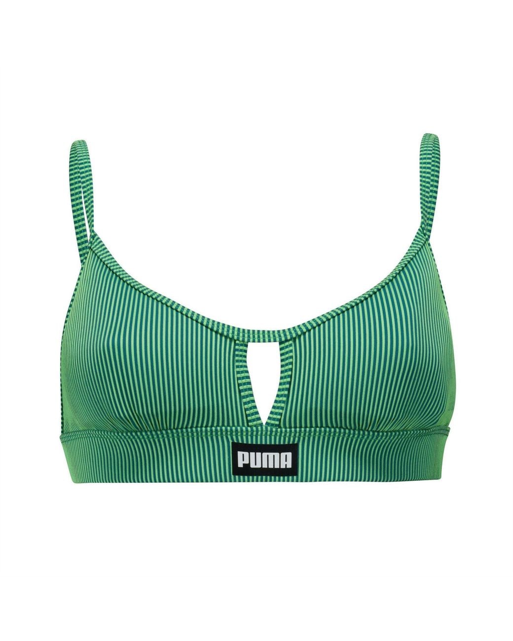 PUMA Green Peek A Boo Bikini Top