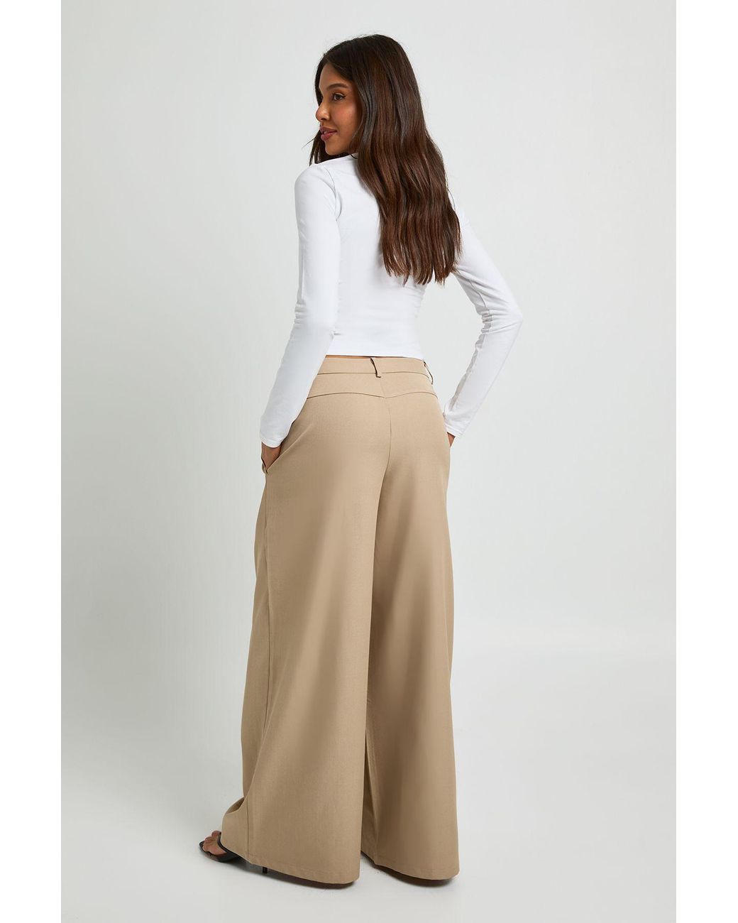 Boohoo Natural Seam Detail Tailored Balloon Trousers