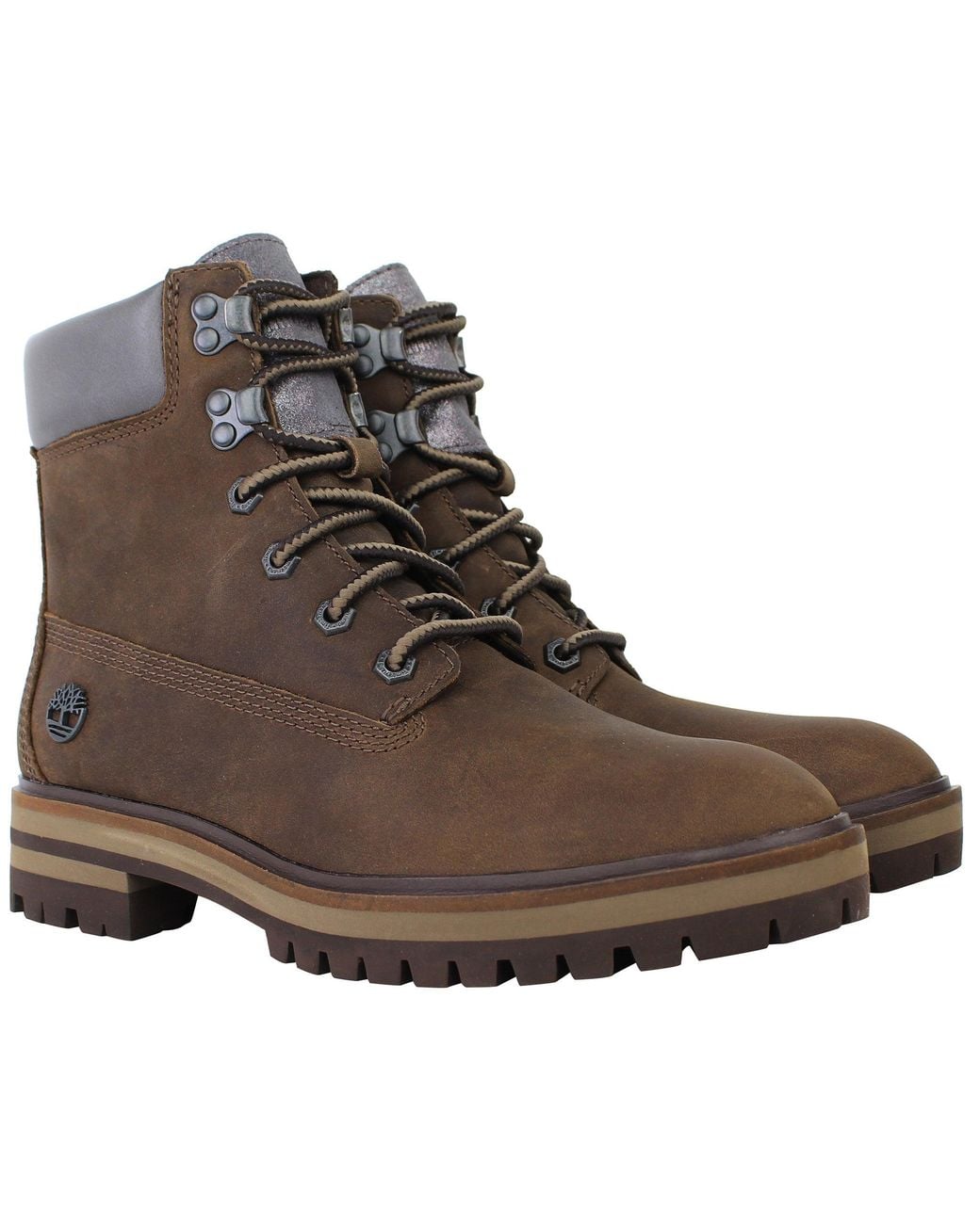 Timberland Brown 6Inch London Square Boots Nubuck