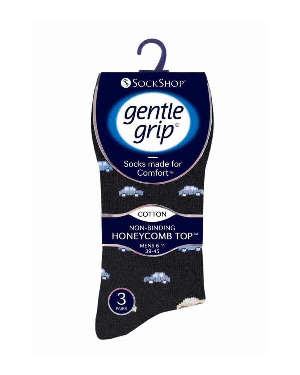 Gentle Grip Black 6 Pairs Non Elastic Socks for men