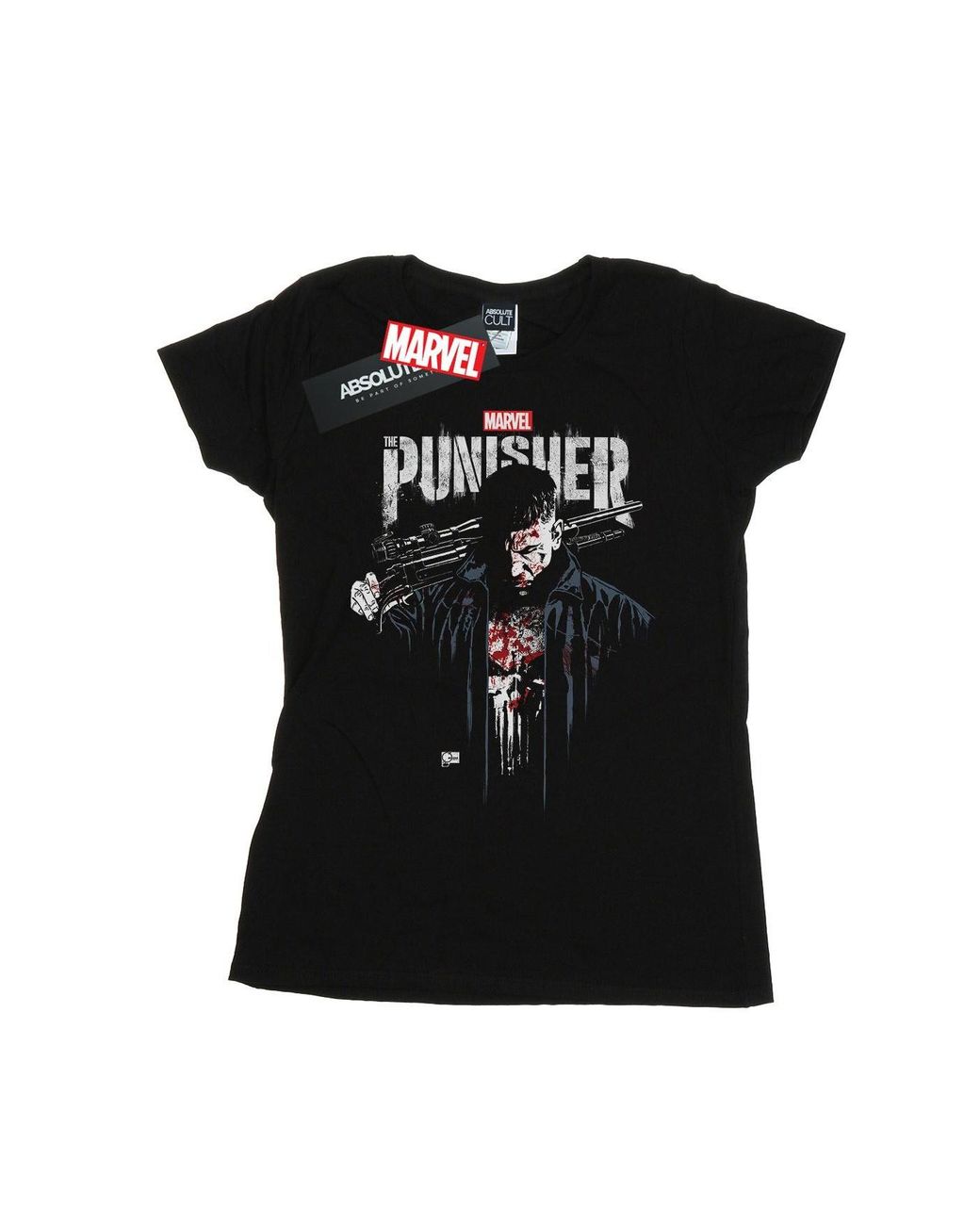Marvel Black Ladies The Punisher Tv Series Frank Castle Cotton T-Shirt