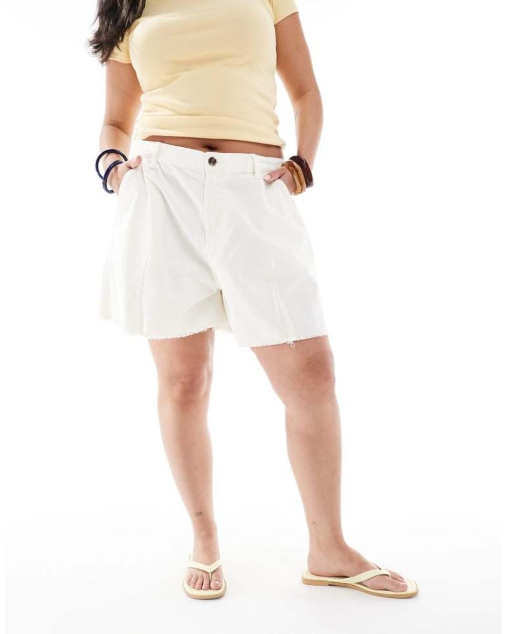 ASOS Natural Design Washed A Line Shorts