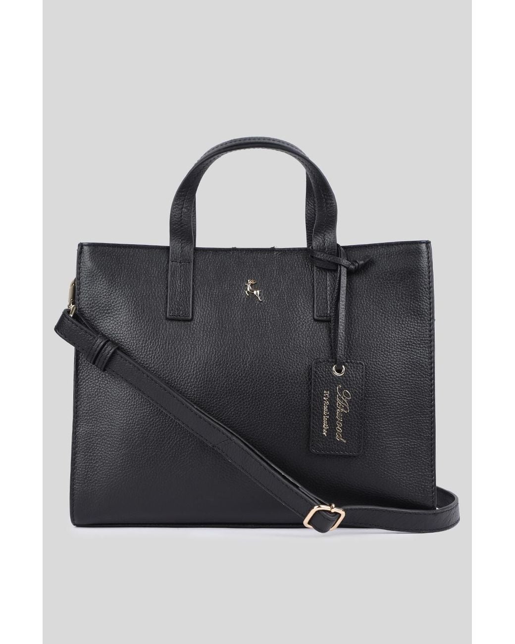 Ashwood Leather Black 'Sogno Di Pelle' Real Tote Bag