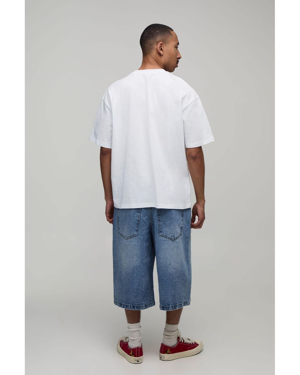 BoohooMAN White Oversized Western Applique T-Shirt for men