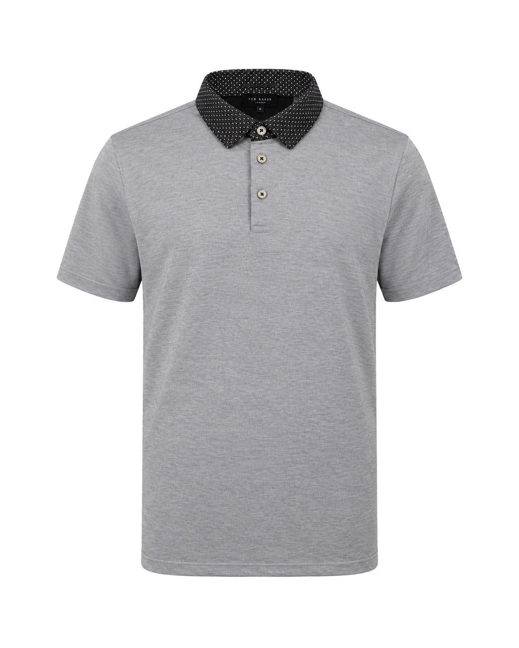 Ted Baker Gray Woven Collar Polo Shirt Viscose for men