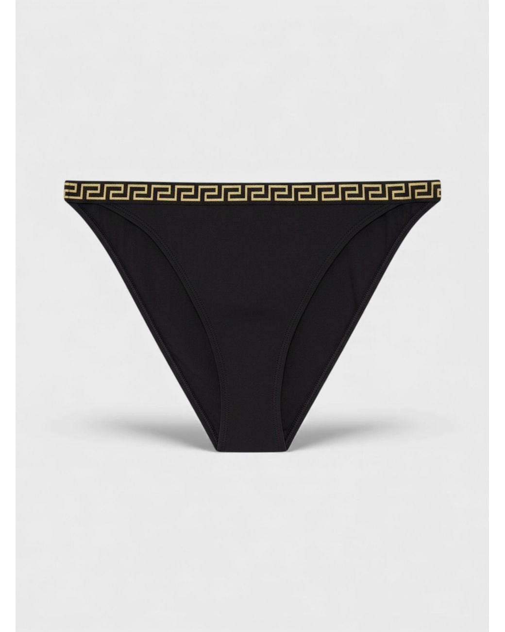 Versace Black Greca Border Bikini Bottoms