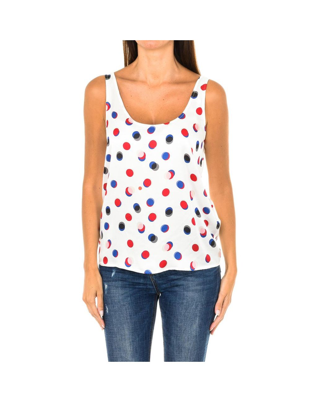 Armani White Round Neck Tank Top 3Y5H61-5Nznz