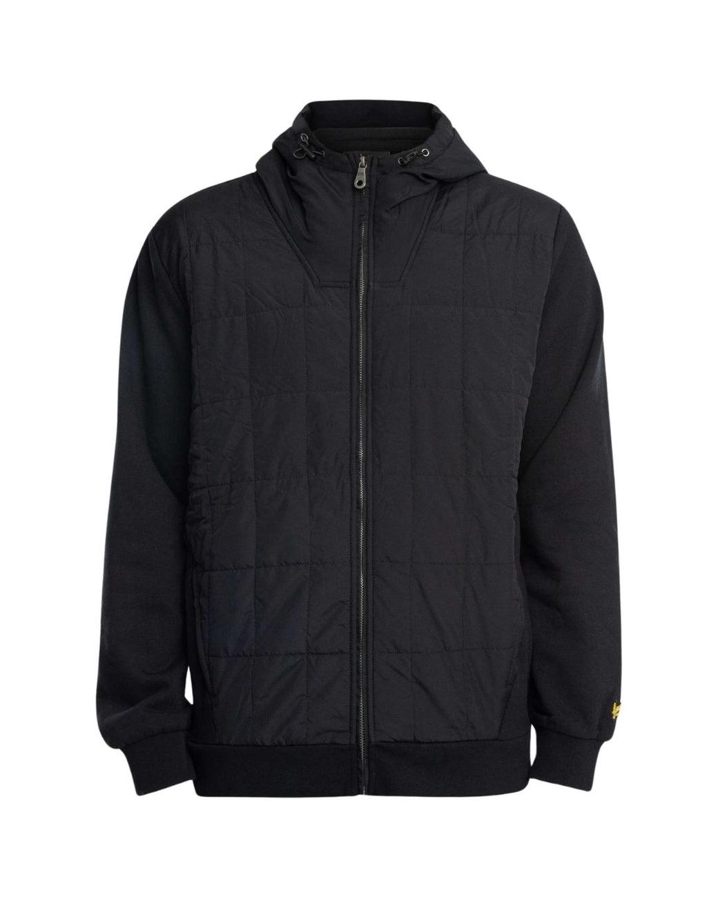Lyle & Scott Blue Hybrid Quilted Zip-Up Hoodie Cotton for men