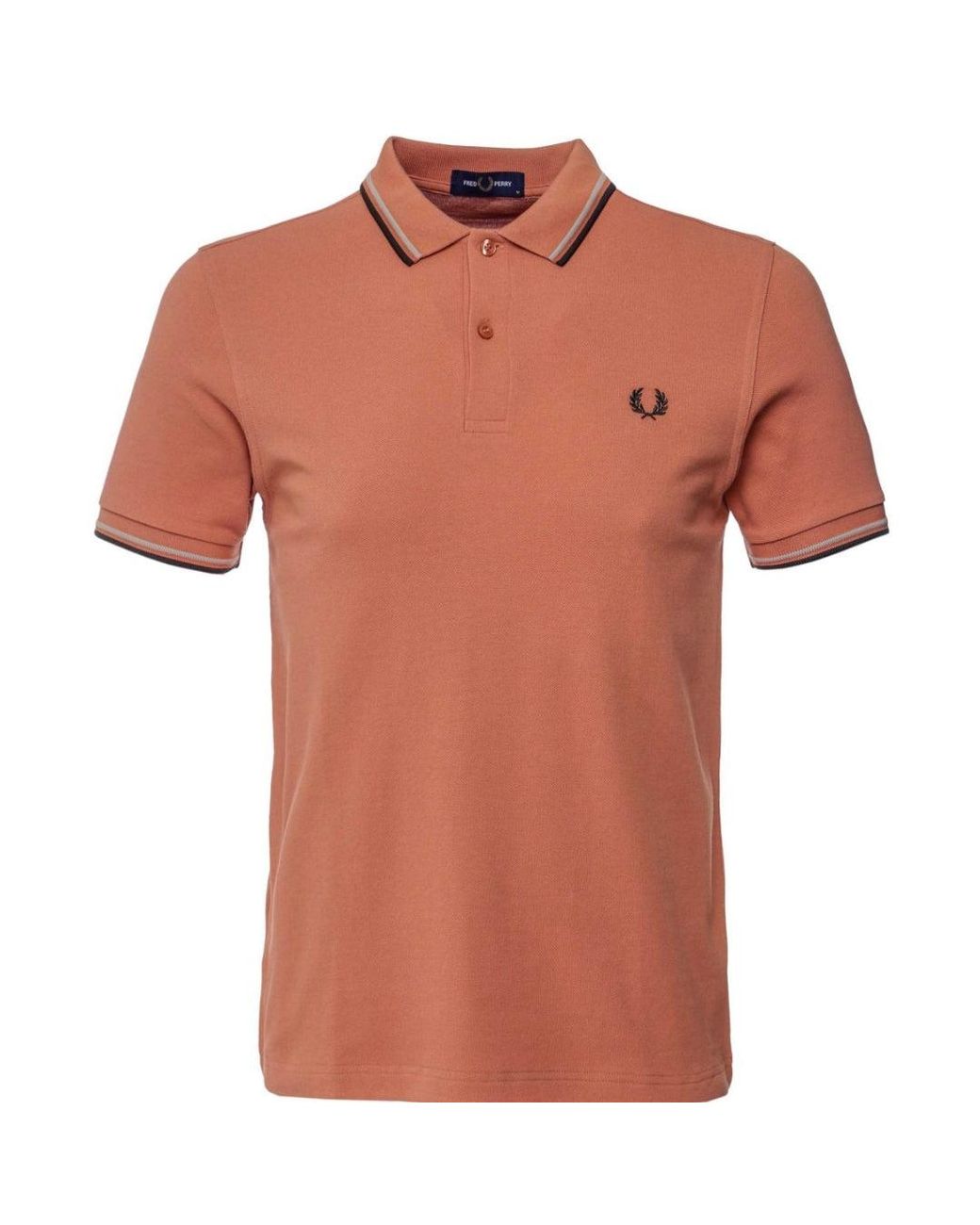 Fred Perry Orange Twin Tipped Rust Polo Shirt for men