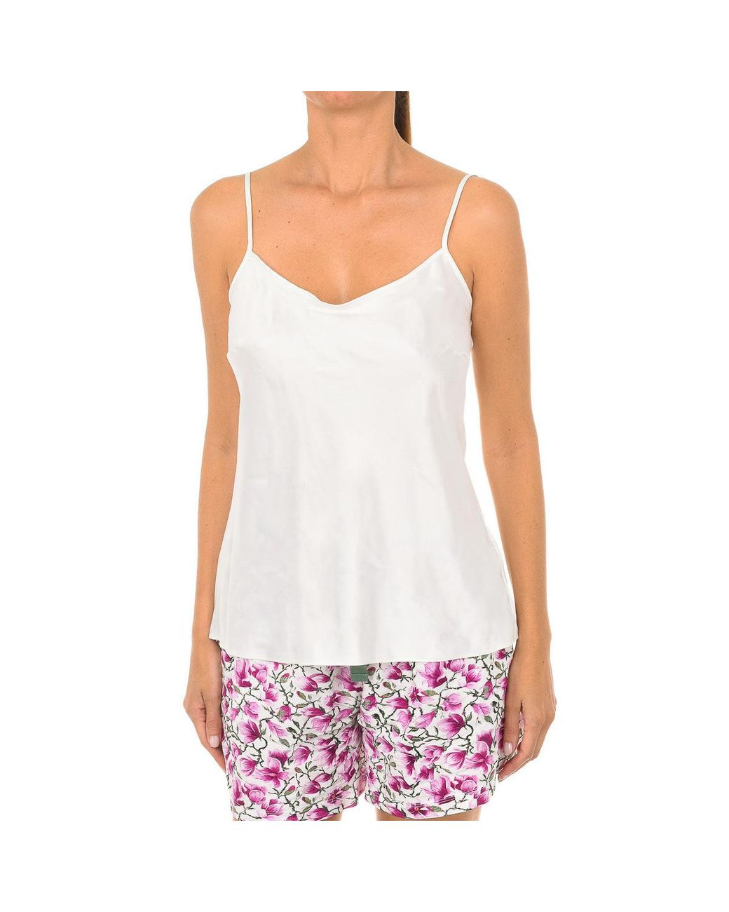 Dim White Lovable L07Wv Thin Strap Satin T-Shirt