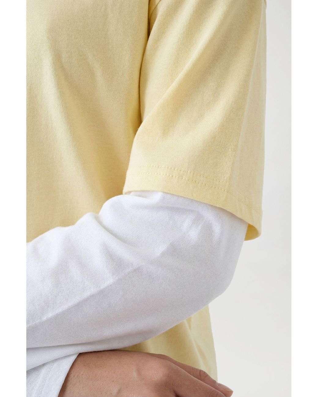 Boohoo Blue Contrast Sleeve Double Layer Oversized T-Shirt