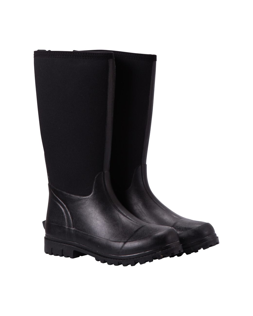 Mountain Warehouse Black 'Mucker' Long Boots Water Resistant Easy Clean Cushioned Outdoor Shoes Textile