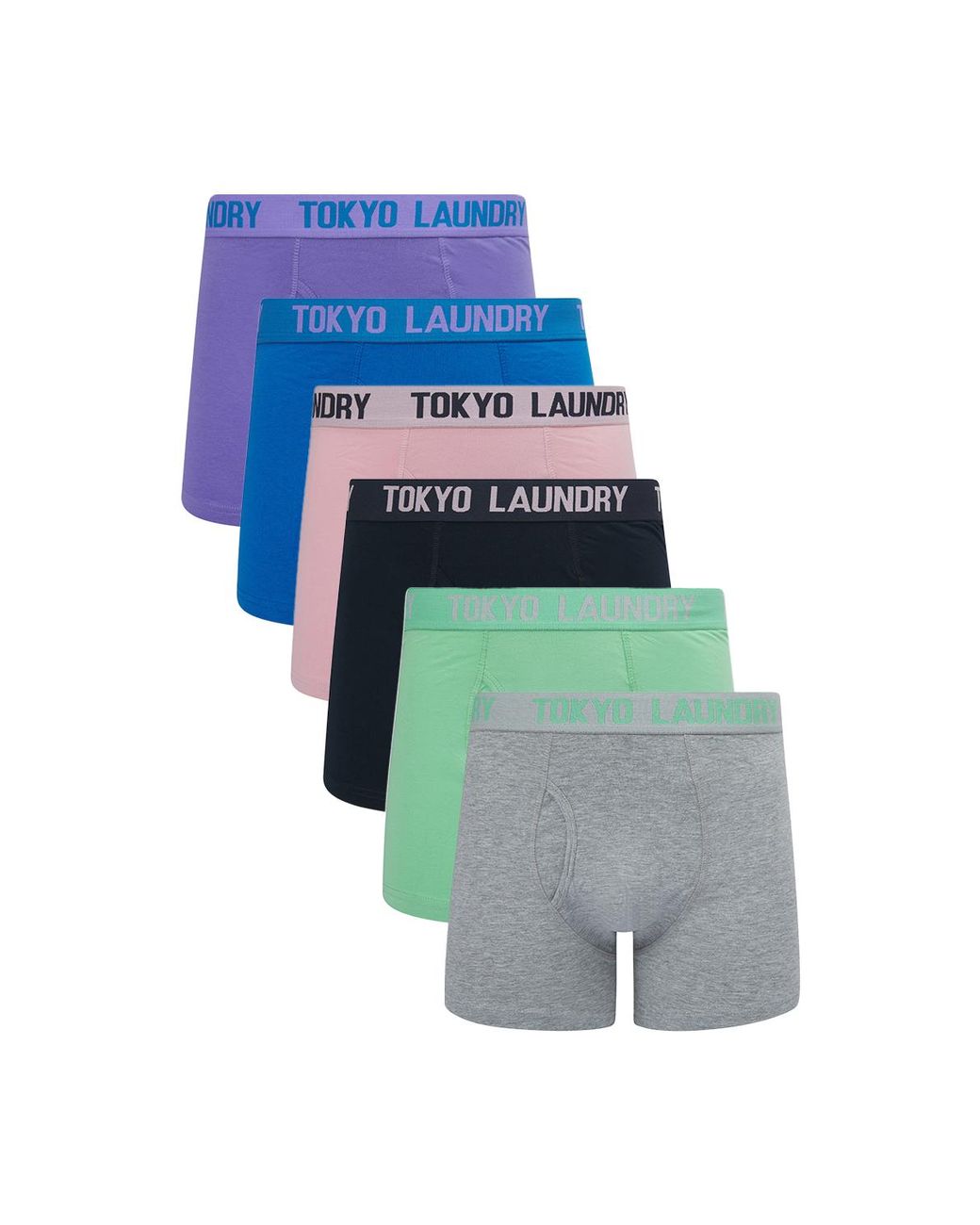 Tokyo Laundry Blue 6-Pack Cotton Boxers for men