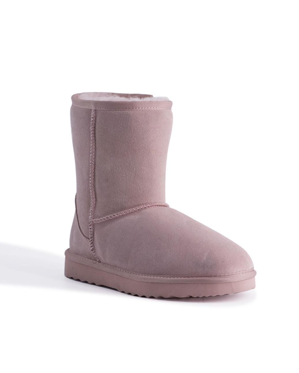 Aus Wooli Purple "Cronulla" Australia Mid Calf Sheepskin Boot, Pale Leather