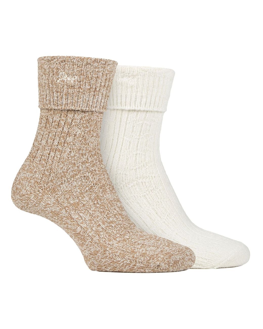 Jeep Natural Ladies Turn Cuff Socks