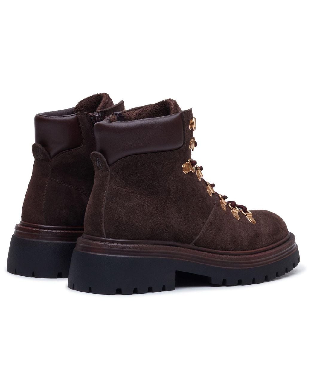 Hush Puppies Brown Robyn Hiker Suede Chocolate Heeled Ankle Boots