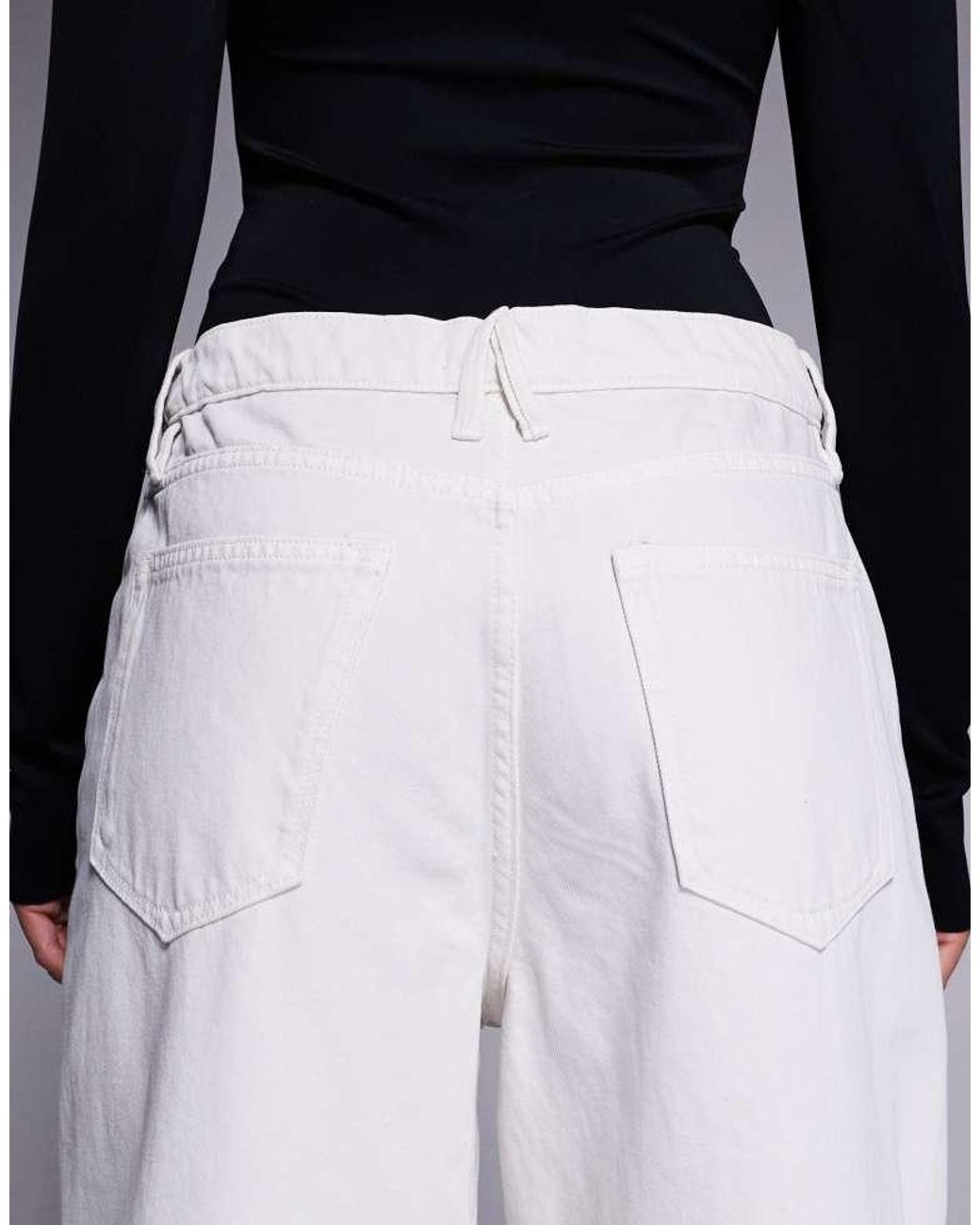 GOOD AMERICAN White Standard Baggy Jeans