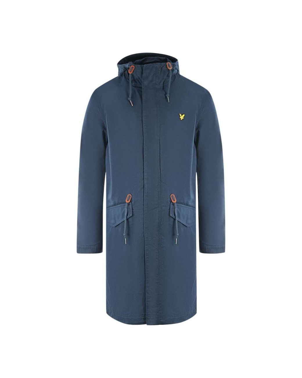 Lyle & Scott Blue Fishtail Parka Jacket Cotton for men