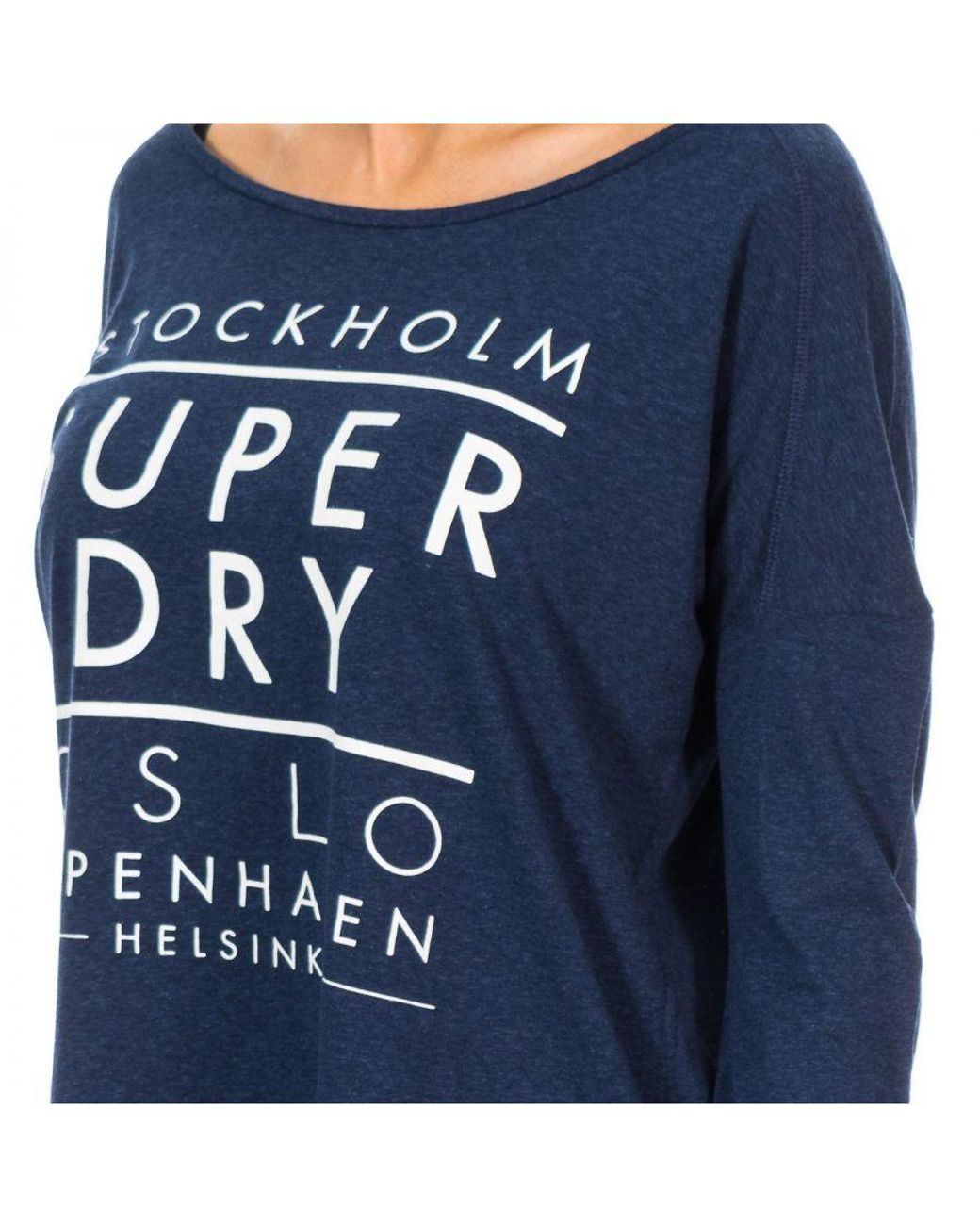Superdry Blue Nordic Slouch Crew G60119Xns 3/4 Sleeve Sweater