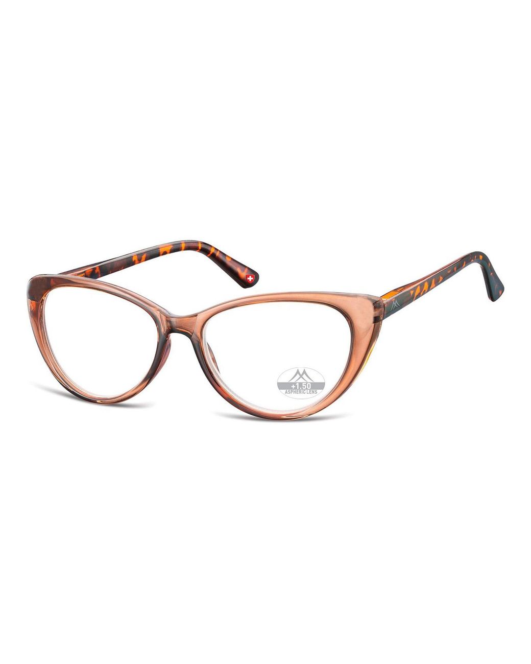 Montana Brown Reading Glasses Transparent Hmr64 1.50