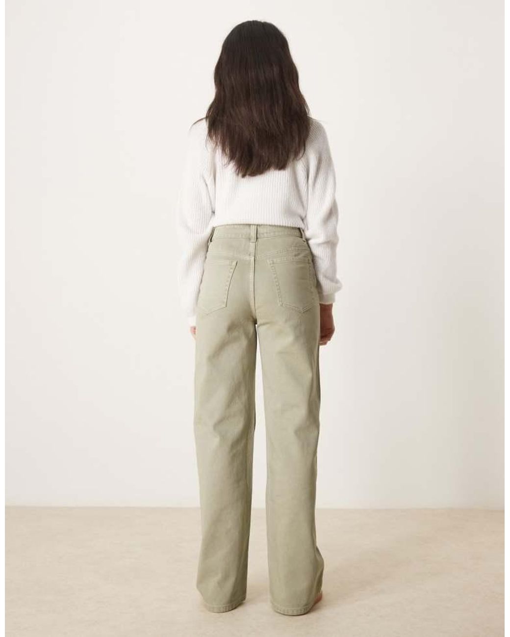 ASOS Natural Wide Leg Dad Jeans