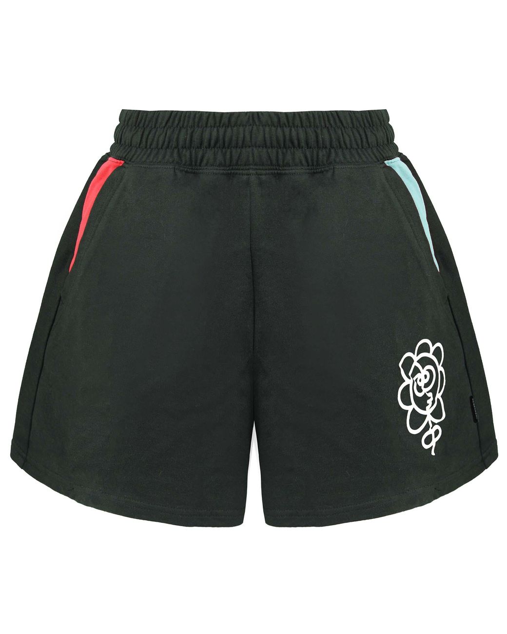 PUMA Black X Mr. Doodle Stretch Waist Logo Shorts 530663 01 Cotton