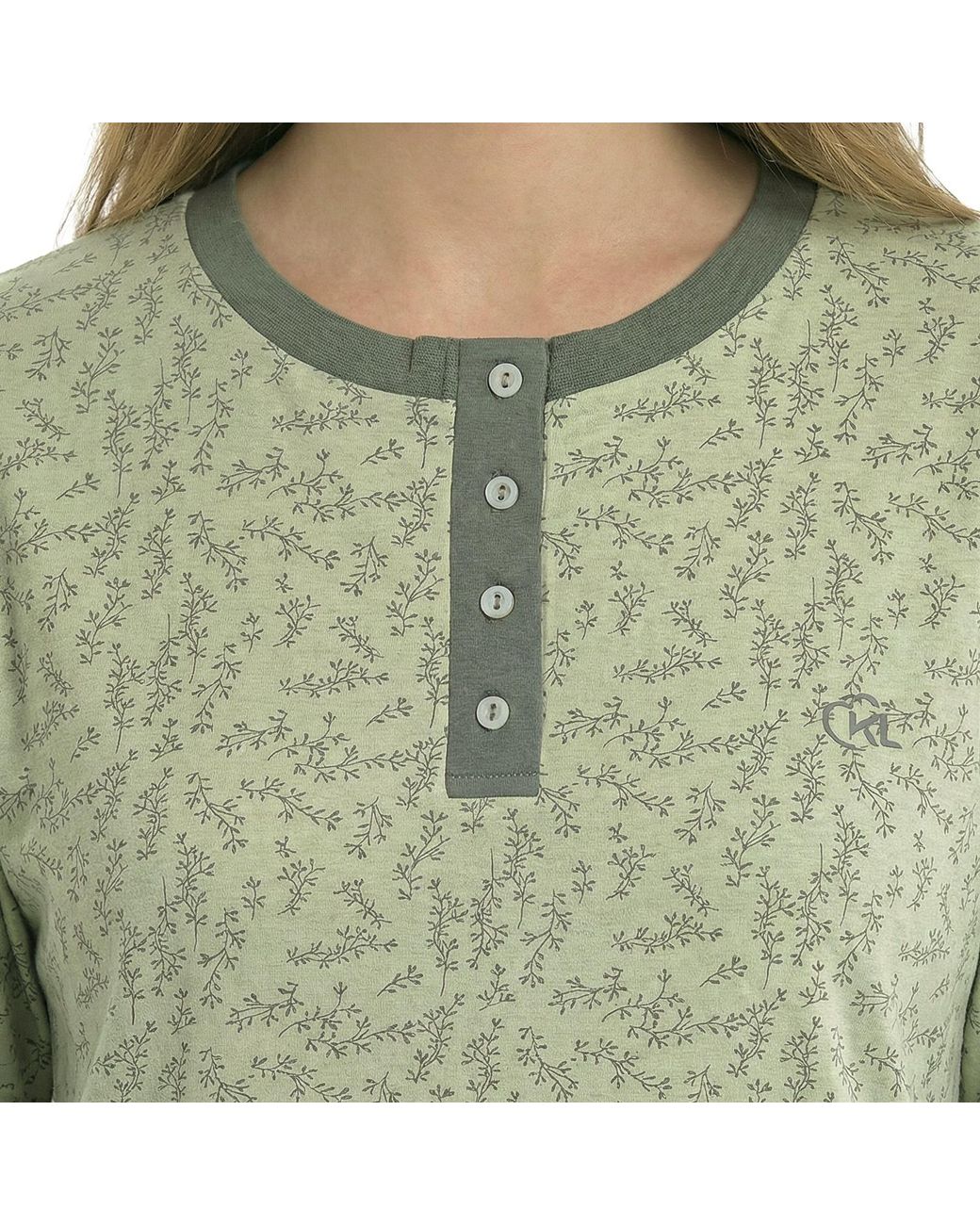 Kisses&Love Green Short-Sleeved Cotton Nightgown Kl45000