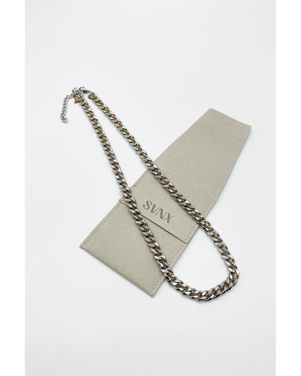 SVNX Brown Woven Chain Necklace