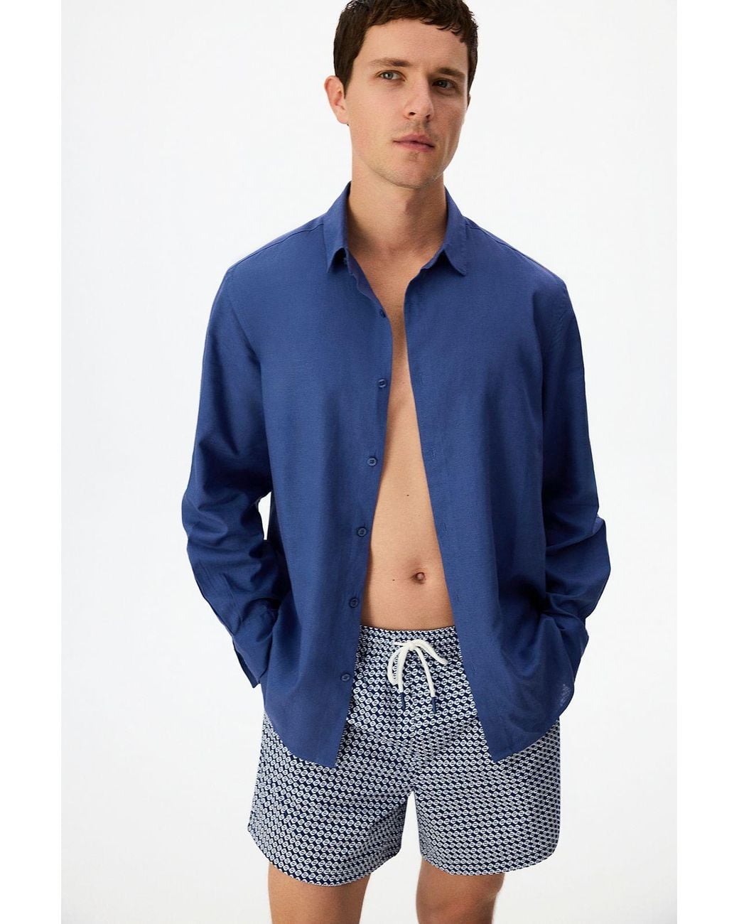 Penti Blue Countty Club Geometric Print Swim Shorts for men