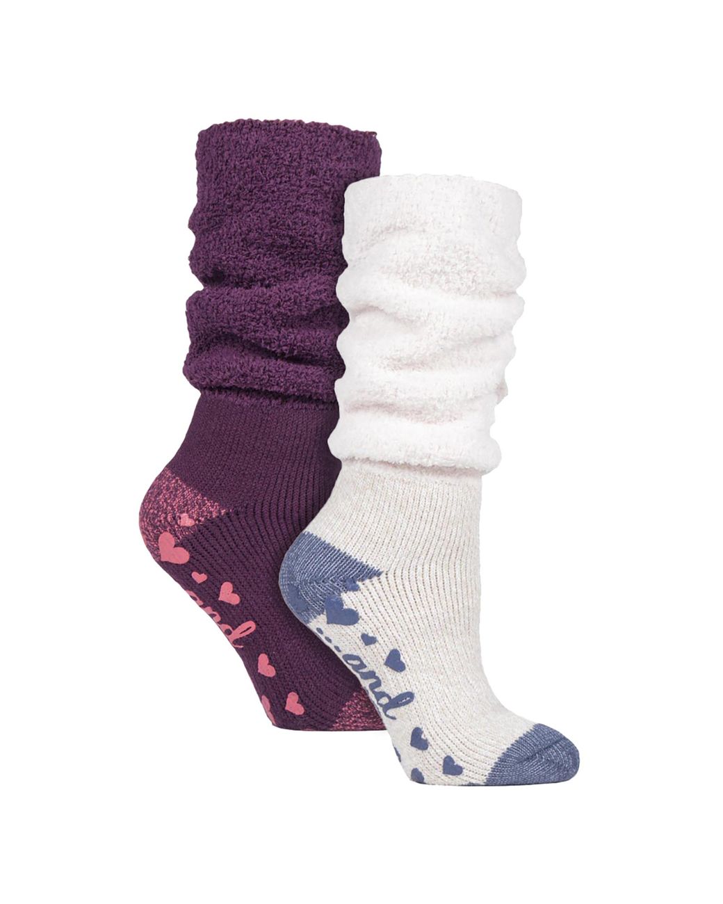 Heat Holders Purple 2 Pack Ladies Slouch Socks Soft Cosy Warm Lounge Winter