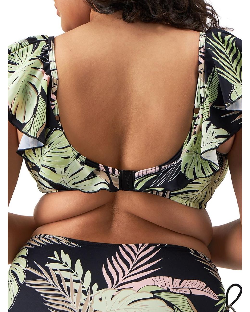 Elomi Black Tropical Retreat Ruffle Bikini Top